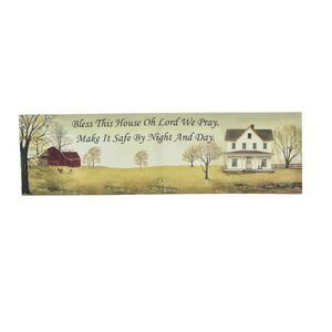 Country Farmhouse "Bless This House" 24" x 7" Canvas Print